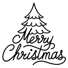 Classic Christmas Lettering Illustration