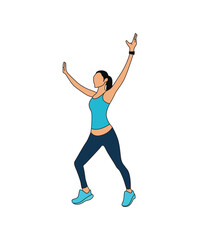 Fitness woman sport activity vector illustration