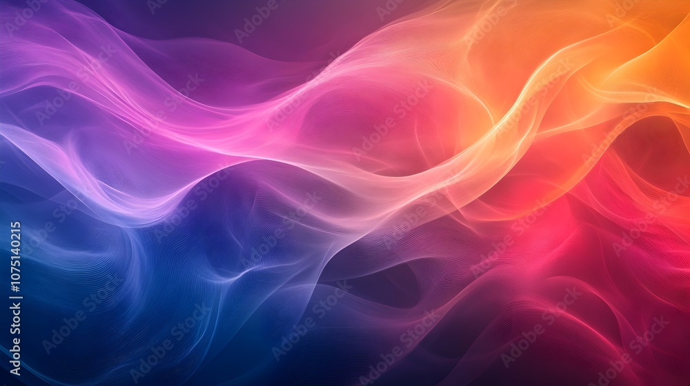 Poster vibrant abstract geometric digital background with colorful flowing shapes and patterns