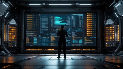 Female Technician Analyzing Server Performance Metrics