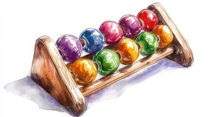Colorful wooden abacus showcasing vibrant beads for educational play and learning.