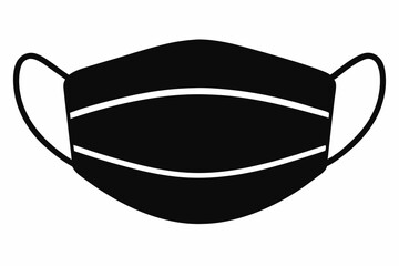 Surgical face mask vector silhouette, Face mask icon symbol
