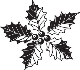 Naklejka premium Flat Design Holly Berry Icon - Christmas Holiday Symbol.