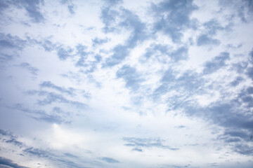 A Serene Sky Filled with Soft and Fluffy Clouds at the Beautiful Time of Dusk, Truly Inspiring