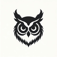 Obraz premium Simple owl head monochrome logo no text