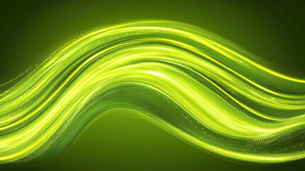 Abstract Green and Yellow Wave Background, light, glow, sparkle, shimmer, bright