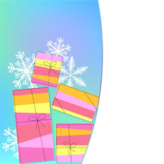 Christmas background with boxes