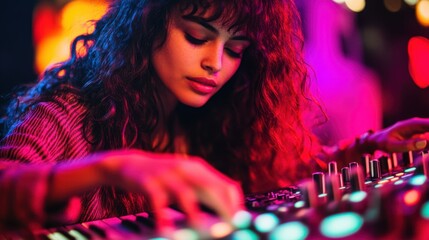 Woman Creating Tech Tutorial Video in Studio Environment