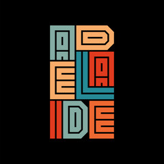 Adelaide Typography poster. T-shirt fashion Design. Template for poster, print, banner, flyer