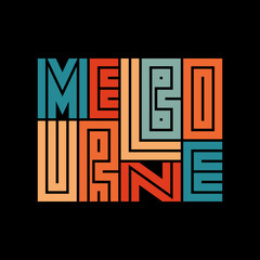 Melbourne Typography poster. T-shirt fashion Design. Template for poster, print, banner, flyer