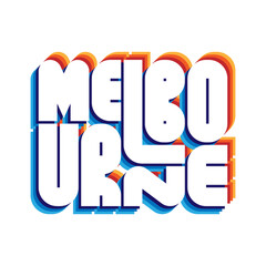 Melbourne Typography poster. T-shirt fashion Design. Template for poster, print, banner, flyer