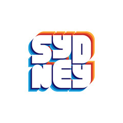 Sydney Typography poster. T-shirt fashion Design. Template for poster, print, banner, flyer