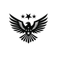 USA Flag Eagle with Stars and Stripes Vector Illustration - Patriotic American Design