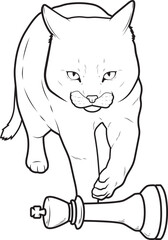 Cat Chess piece King Chess Animal Vector Graphic Art Illustration