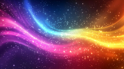 Obraz premium Abstract Background with Bright Stars and Light Waves