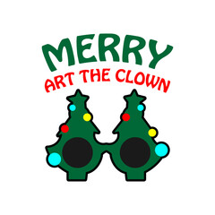 Merry art the clown sunglasses scene movies tee shirt design. Merry christmas design For clothing, t shirt, sticker, etc