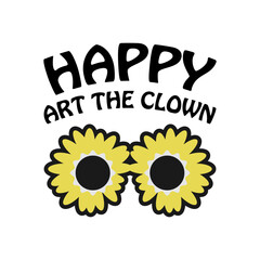 Happy art the clown sunglasses scene movies tee shirt design. For clothing, t shirt, sticker, etc