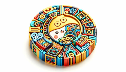 Naklejka premium 3D Macro Close Up Traditional Seollal Bowing Hands Gesture Respect Cultural Heritage Unity Family Bonds Ample Copy Space Isolated White Background