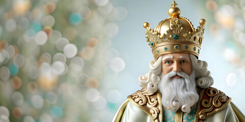 Reyes Magos Festive Carnival Glossy Background Vibrant Elements Lively Scene Copy Space Ideal for Carnival Themed Advertising Magazine Covers Photo Stock Concept