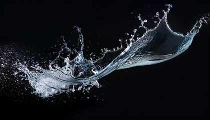 splash of water on blank black background