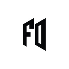 FO monogram logo design letter text name symbol monochrome logotype alphabet character simple logo