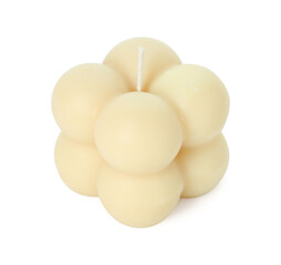 One beautiful bubble candle isolated on white