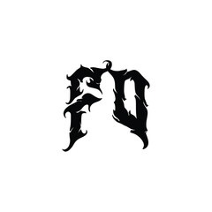 FO monogram logo design letter text name symbol monochrome logotype alphabet character simple logo