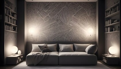 Photo interior modern design room 3d illustration