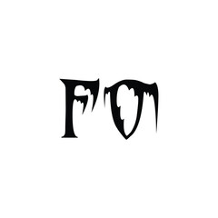 FO monogram logo design letter text name symbol monochrome logotype alphabet character simple logo