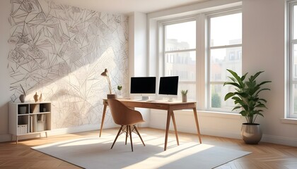 Photo interior modern design room 3d illustration