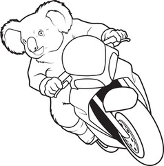 Panda Scooter Animal Vector Graphic Art Illustration