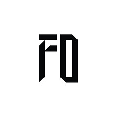 FO monogram logo design letter text name symbol monochrome logotype alphabet character simple logo