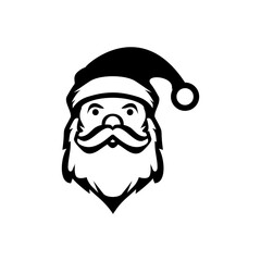 Santa Claus silhouette vector illustration. Santa Claus black icon on white background.