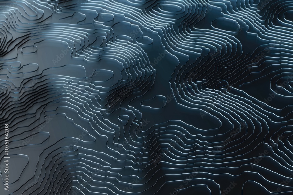 Poster Abstract blue textured background with wave patterns