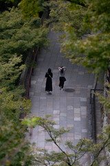 tourist in kiyomizu-dera, kyoto