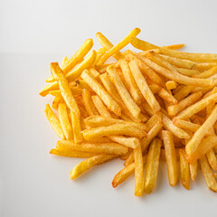 Crispy French Fries with Ketchup, Golden and Tasty Fast Food Snack, Salted and Crunchy Potato Chips