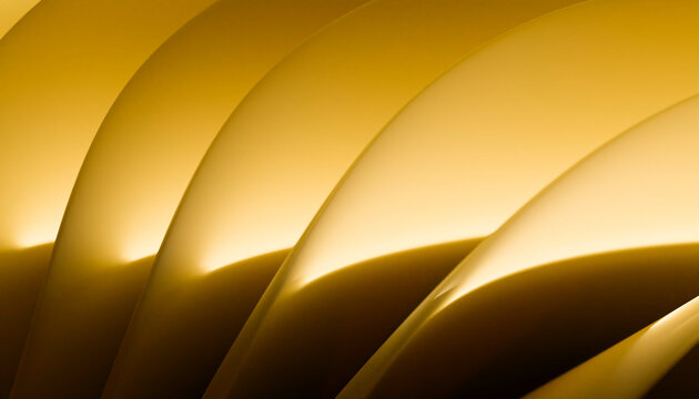 Abstract golden curves creating an elegant wavy pattern with gradient shades.