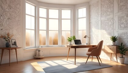 Photo interior modern design room 3d illustration