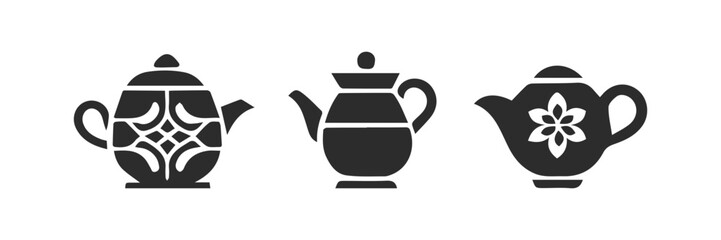 Set of teapot, vector illustration .