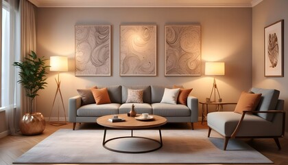 Photo interior modern design room 3d illustration