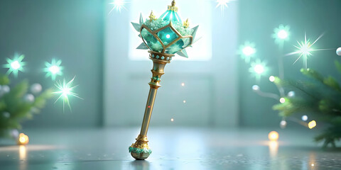 Macro Shot Reyes Magos Glowing Staff Intimate Photo Stock Concept Emphasizing Light Craftsmanship Ample Space for Text Ideal for Magazine Ads Banners Capture Magical Moments