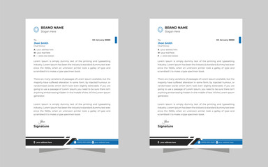 Abstract Corporate Business Style Letterhead Design Vector Template For Your Project. Simple And Clean Print Ready Design, Elegant Flat Design Vector