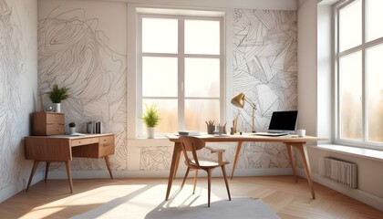 Photo interior modern design room 3d illustration