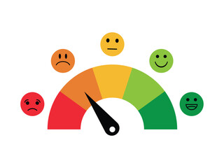 Feedback emoji. Bad and Good Review. Emoticon, emoji and smile, emotions scale. Feedback concept design set. Happy and Sad reaction. Mood faces for survey, rating icons.