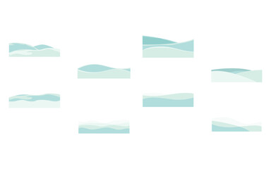 Fototapeta premium Snow Hill Background Illustration SET