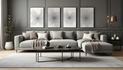Photo interior modern design room 3d illustration