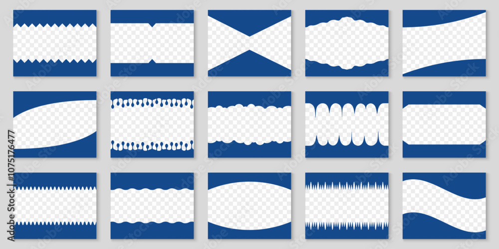 Aufkleber divider shape collection for websites. abstract top and bottom design elements for web pages. waves,