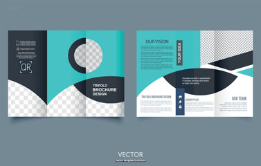 Medical trifold brochure template design. Flyer for printing. Easy to edit file. Vector graphics.