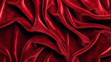 Obraz premium A close-up of luxurious red velvet fabric, showcasing its rich texture and folds.