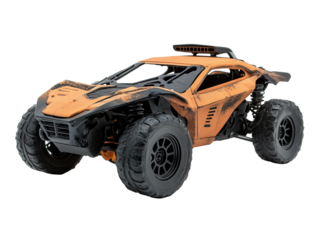 a toy car with black wheels